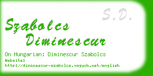 szabolcs diminescur business card